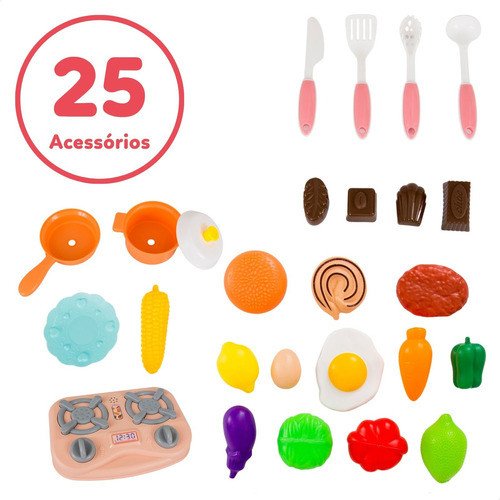 ATENTU Kit Cozinha De Brinquedo Completa Infantil Cor Rosa - Image 6