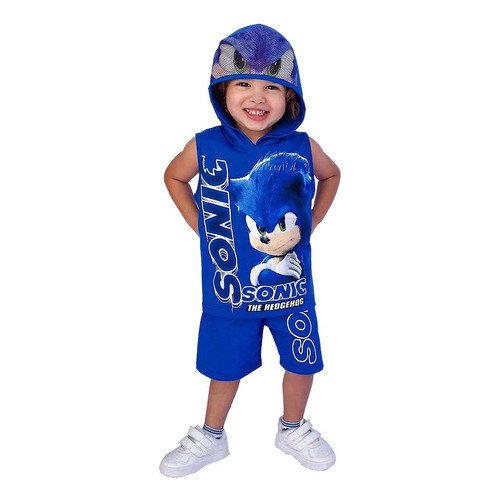 Roupa Do Sonic Camiseta E Short Infantil Menino Complwro