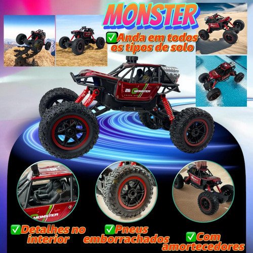 Carrinho De Controle Remoto 4x4 Monster Truck Raio Fumaça - Image 6