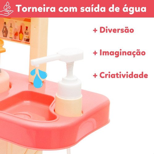 ATENTU Kit Cozinha De Brinquedo Completa Infantil Cor Rosa - Image 4