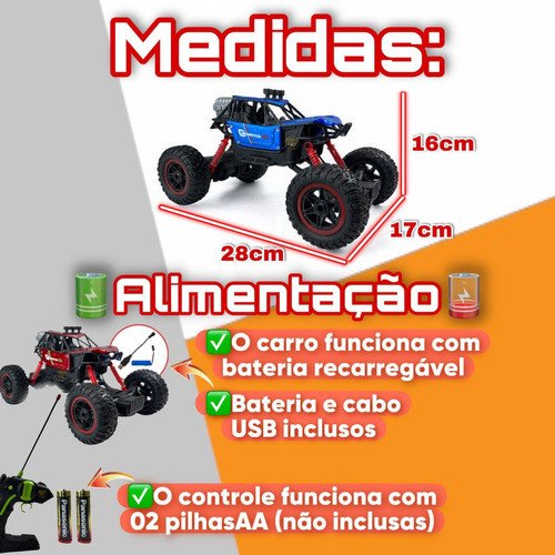 Carrinho De Controle Remoto 4x4 Monster Truck Raio Fumaça - Image 2