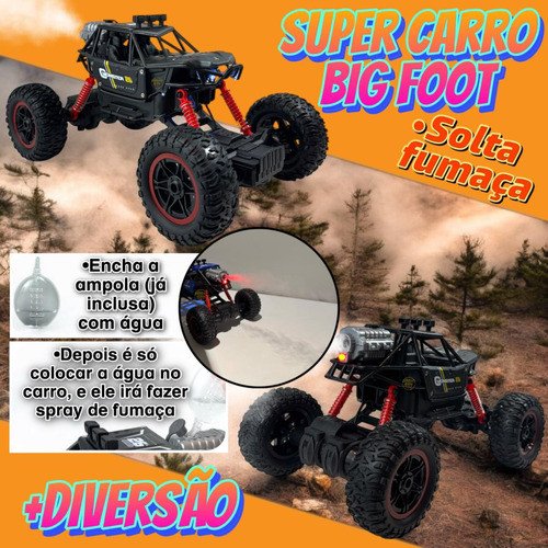 Carrinho De Controle Remoto 4x4 Monster Truck Raio Fumaça - Image 4
