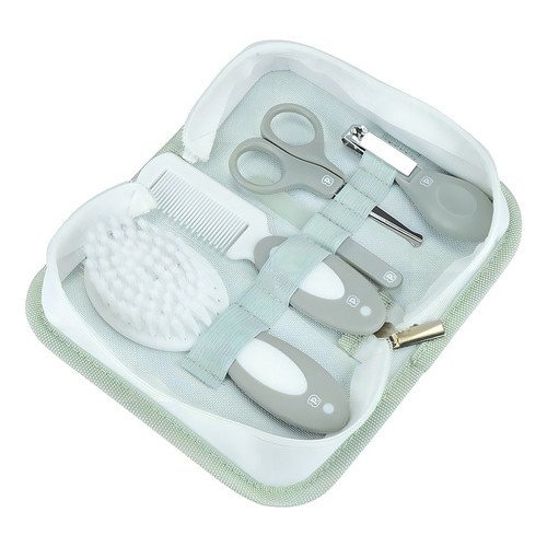 Kit Higiene Bebe 5 Peças com Necessaire Pimpolho Cor:Cinza