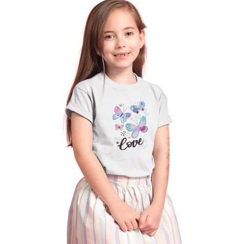 Camiseta Infantil Juvenil 2 Ao 16 Love Borboletas Fofa Linda - Image 3