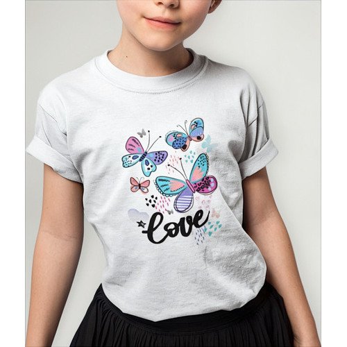 Camiseta Infantil Juvenil 2 Ao 16 Love Borboletas Fofa Linda